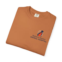Front Logo Back Graphic Baldwin Harbor Animal Hospital "Who Let the Dogs Out?" Graphic Tee