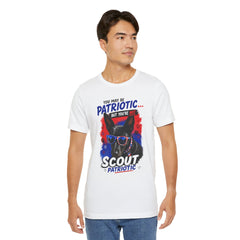 Personalized With Your Dogs Image and Name Patriotic Unisex Jersey Short Sleeve Tee
