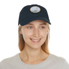 Hempstead Bay Sailing Club Leather Patch Dad Hat — Flying Scot Embroidered Round Patch