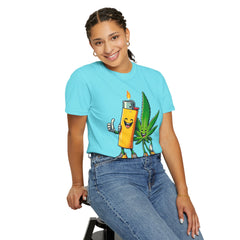 Vintage 'Lighter & Weed' Graphic T-Shirt — Relaxed Stoner/Cannabis Tee