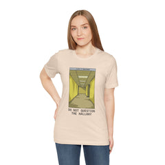Do Not Question The Hallway T-Shirt — Retro Yellow Corridor Graphic Tee