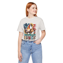 Land Of The Free RANGE Chicken Graphic, Unisex Jersey Short Sleeve Tee