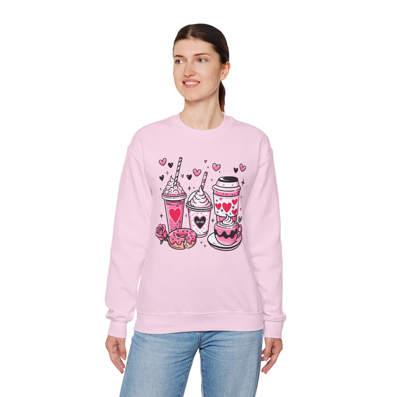 Woman's Valentine Beverages-  Unisex Heavy Blend™ Crewneck Sweatshirt
