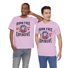 Born To Be Free Now I am Expensive, Cowgirl Graphic, Unisex Jersey Short Sleeve Tee