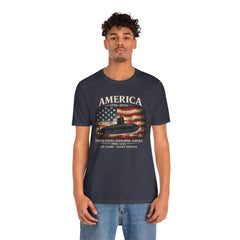 America 250th Submarine 125th Flag T-Shirt — Vintage USA Military Tee