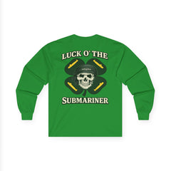 Luck O' The Submariner Long Sleeve Tee — Nautical Skull Navy Humor