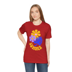 Summer Floral Tee — Retro Flowers & Monstera Design