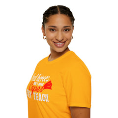 Real Heroes Don't Wear Capes THEY TEACH Unisex Softstyle Graphic T-Shirt