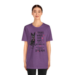 Personalized Your Dog and its name Mother's Day T-Shirt — 'Treats. Walks. Toys. Naps.