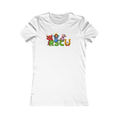 Russell Sage College Mascot Womens T-Shirt - Personalize your shirt with your grad year by typing it In the notes field before check out. Purple Cow, Red Devil, Blue Angel, Golden Horseshoe
