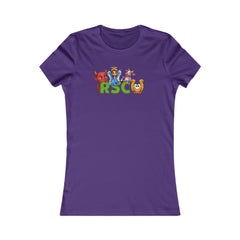Russell Sage College Mascot Womens T-Shirt - Personalize your shirt with your grad year by typing it In the notes field before check out. Purple Cow, Red Devil, Blue Angel, Golden Horseshoe
