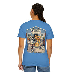Lauren McGowan Front Logo Back Graphic Baldwin Harbor Animal Hospital "Who Let the Dogs Out?" Tee