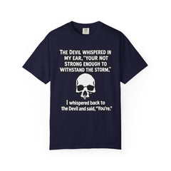 Funny Grammar Police - 'The Devil Whispered...' Skull Resilience Graphic Tee