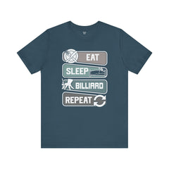 Eat Sleep Billard Repeat - Graphic Unisex Jersey Short Sleeve Tee