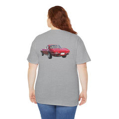 Red Corvette Summer Unisex Tee - I'm Vetted For Life Front and Back Image T Shirt