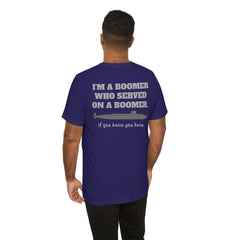 Veteran Submarine Tee — "I’m a Boomer Who Served on a Boomer" Navy Crew Shirt