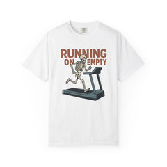 Funny Skeleton Running T-Shirt, Gift for Fitness Lovers, Halloween Tee, Gym Humor Shirt, Quirky Workout Apparel
