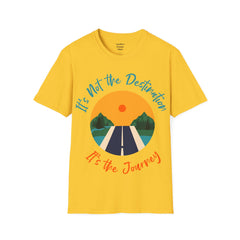 Its Not The Destination Its The Journey Retro Sunset Unisex Softstyle T-Shirt  A unique motivational expression of setting goals