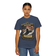 USS Robert E Lee SSBN 601 Submarine T-Shirt with a quote from its namesake