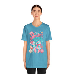 Summer Vibes Tee — Pastel Seashell Bow Beach T-Shirt