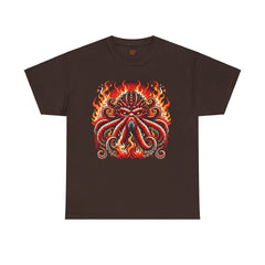 Fiery Fire Kraken - Graphic Unisex Heavy Cotton Tee