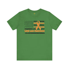 Limb Loss Awareness Flag - Unisex Short Sleeve Tee,Amputee Awareness,Gift For Him,Gift For Her,Unique Amputee Gift,Awareness Ribbon