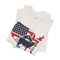 Red White and Blue Farmer Graphic, Unisex Jersey Short Sleeve Tee