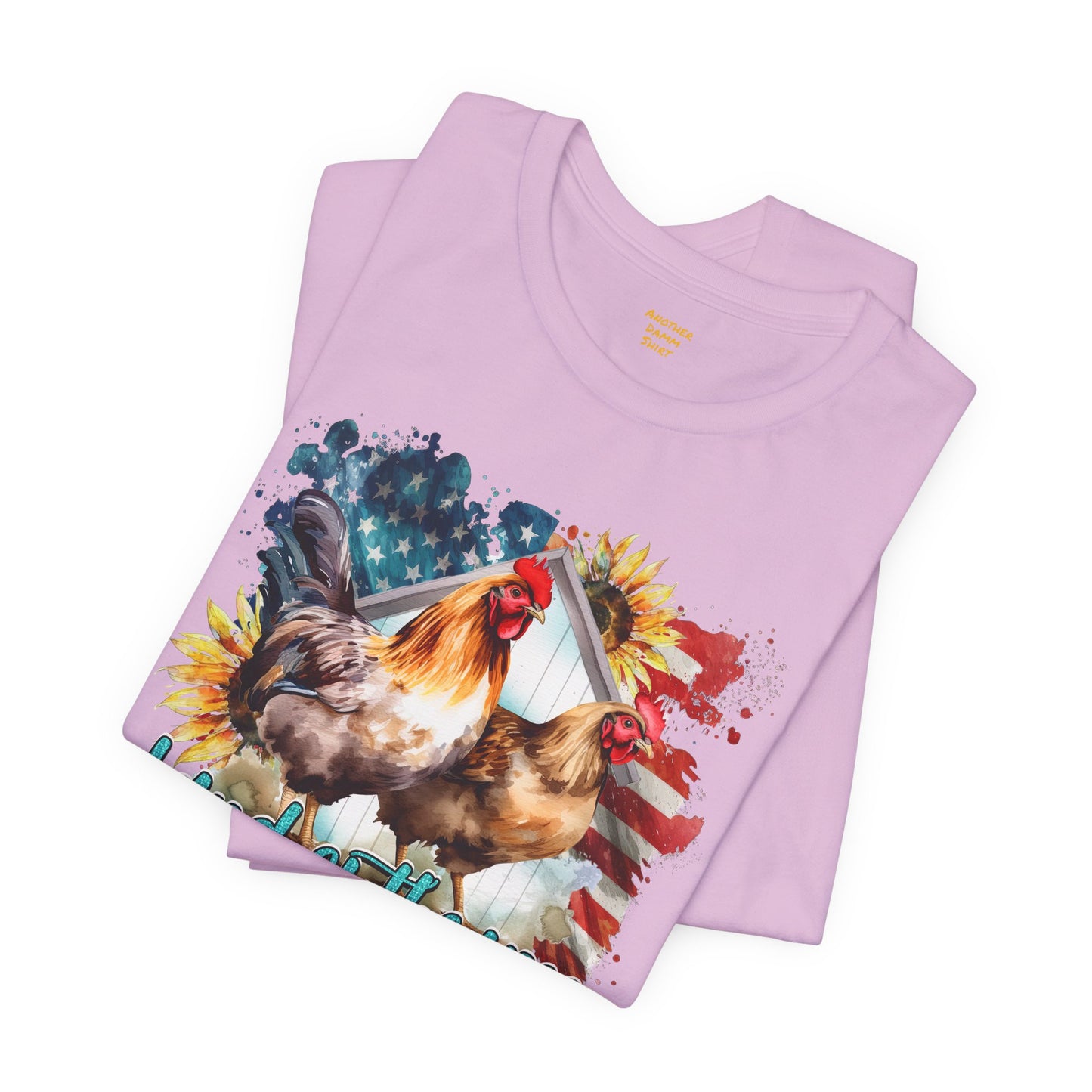 Land Of The Free RANGE Chicken Graphic, Unisex Jersey Short Sleeve Tee