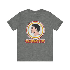 Graphic Tee - Funny Caucasians Satire Head Shot Unisex Jersey Short Sleeve Tee