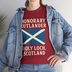 Honorary Outlander Heavy Cotton Tee, Holy Loch Scotland Shirt, Outlander Fan Gift, Casual Tee, Travel Souvenir, Unisex T-Shirt