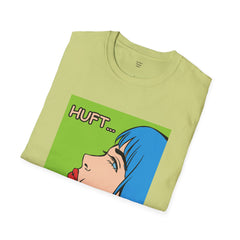 Pop Art Gal T-Shirt featuring Blue Hair and Red Lips Unisex Soft Style Shirt