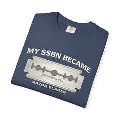 My SSBN Became Razor Blades Graphic Vintage Submarine Veteran Tee