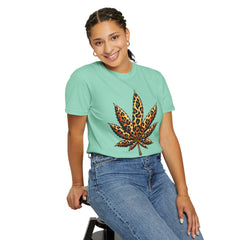 Vintage Leopard Cannabis Leaf T-shirt — Weed Lover Stoner Gift