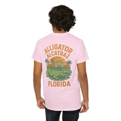 Alligator Alcatraz Unisex Heavy Cotton Tee, Florida Souvenir Shirt, Travel Gift, Vintage Style Tee, Nature Lover Apparel