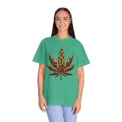 Vintage Leopard Cannabis Leaf T-shirt — Weed Lover Stoner Gift