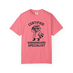 Certified Shenanigans Specialist T-shirt, Funny Tee, Unique Gift for Raccoon Lovers, Casual Wear, Birthday, Party Shirt