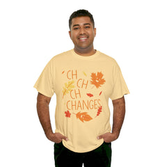 Changes Fall Leaves Graphic - Unisex Heavy Cotton Tee