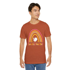Thankful Teacher T‑Shirt – Retro Rainbow Turkey Teacher Appreciation Tee