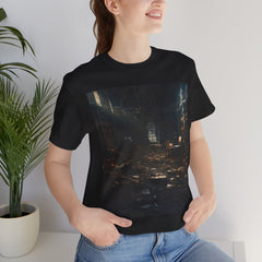Abandoned Library Photo Tee — Dark Urban Gothic Bookstore Scene T-Shirt
