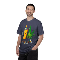 Vintage 'Lighter & Weed' Graphic T-Shirt — Relaxed Stoner/Cannabis Tee