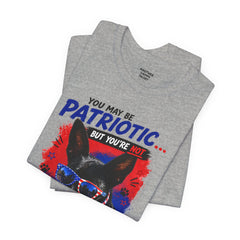 Personalized With Your Dogs Image and Name Patriotic Unisex Jersey Short Sleeve Tee