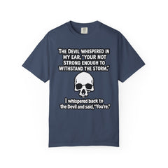 Funny Grammar Police - 'The Devil Whispered...' Skull Resilience Graphic Tee