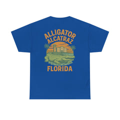 Alligator Alcatraz Unisex Heavy Cotton Tee, Florida Souvenir Shirt, Travel Gift, Vintage Style Tee, Nature Lover Apparel