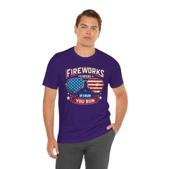 Fireworks Expert, If I Run You Run, Sunglasses  Graphic, Unisex Jersey Short Sleeve Tee