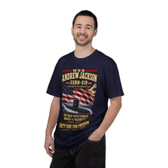 USS Andrew Jackson SSBN-619 Navy Submarine Tee — "One Man With Courage Makes a Majority"