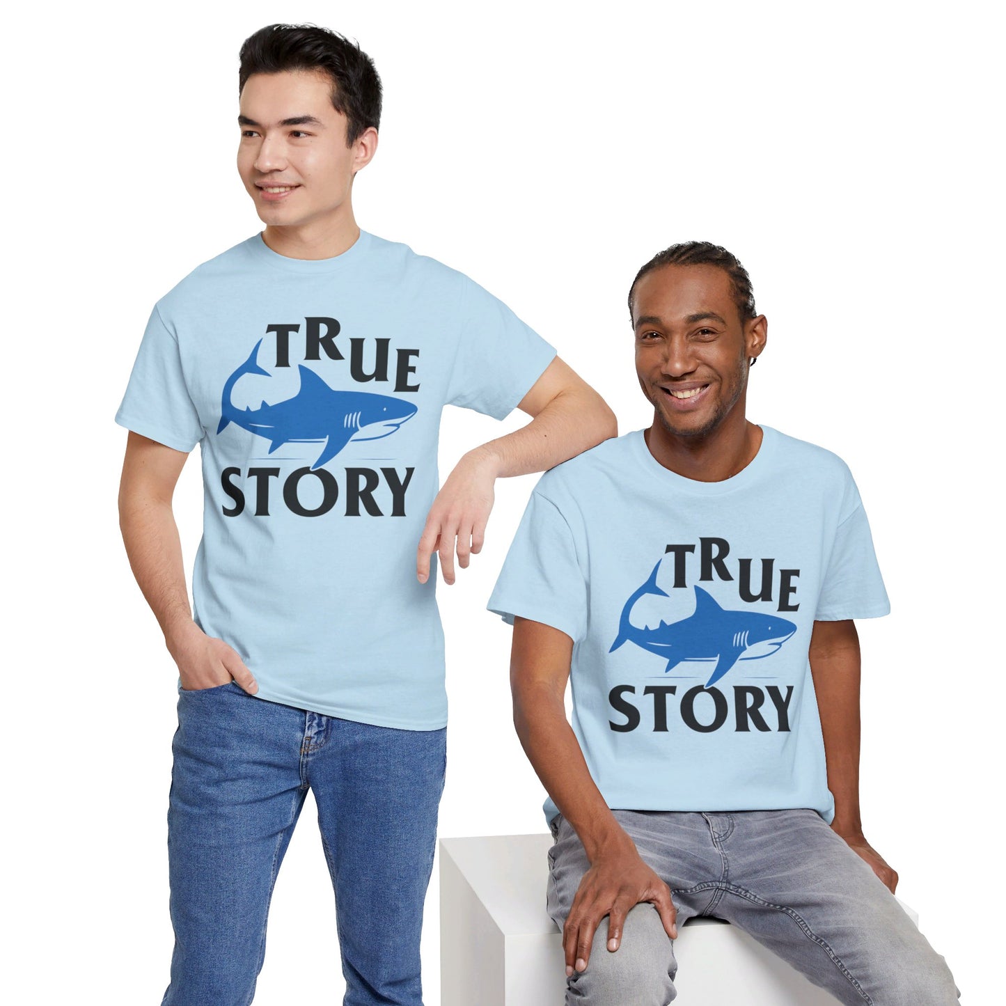 True Story Shark Graphic Amputee Humor - Unisex Garment-Dyed T-shirt