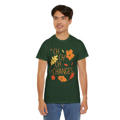 Changes Fall Leaves Graphic - Unisex Heavy Cotton Tee