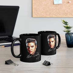 Portrait of Elvis Graphic - Black Mug (11oz, 15oz)