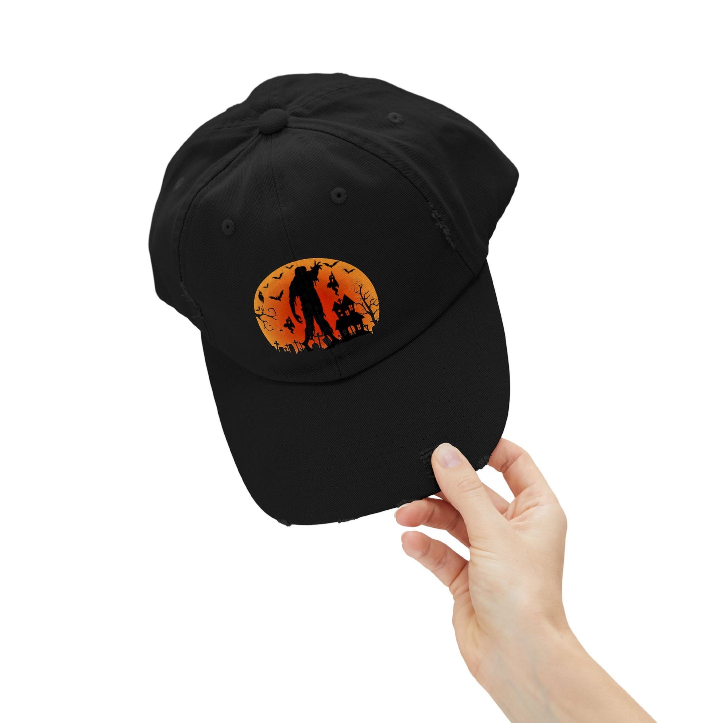 Haunted House Zombie Unisex Distressed Cap