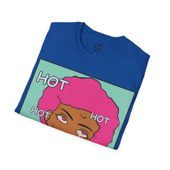 HOT Pink Cotton Candy Haired Pop Art Lady Unisex Softstyle T-Shirt